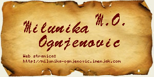 Milunika Ognjenović vizit kartica